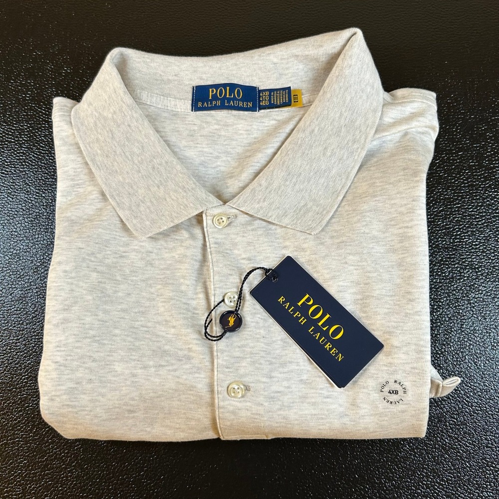 Polo Ralph Lauren Polo Shirt Short Sleeve Classic Gray Heather Mens 4XB NWT